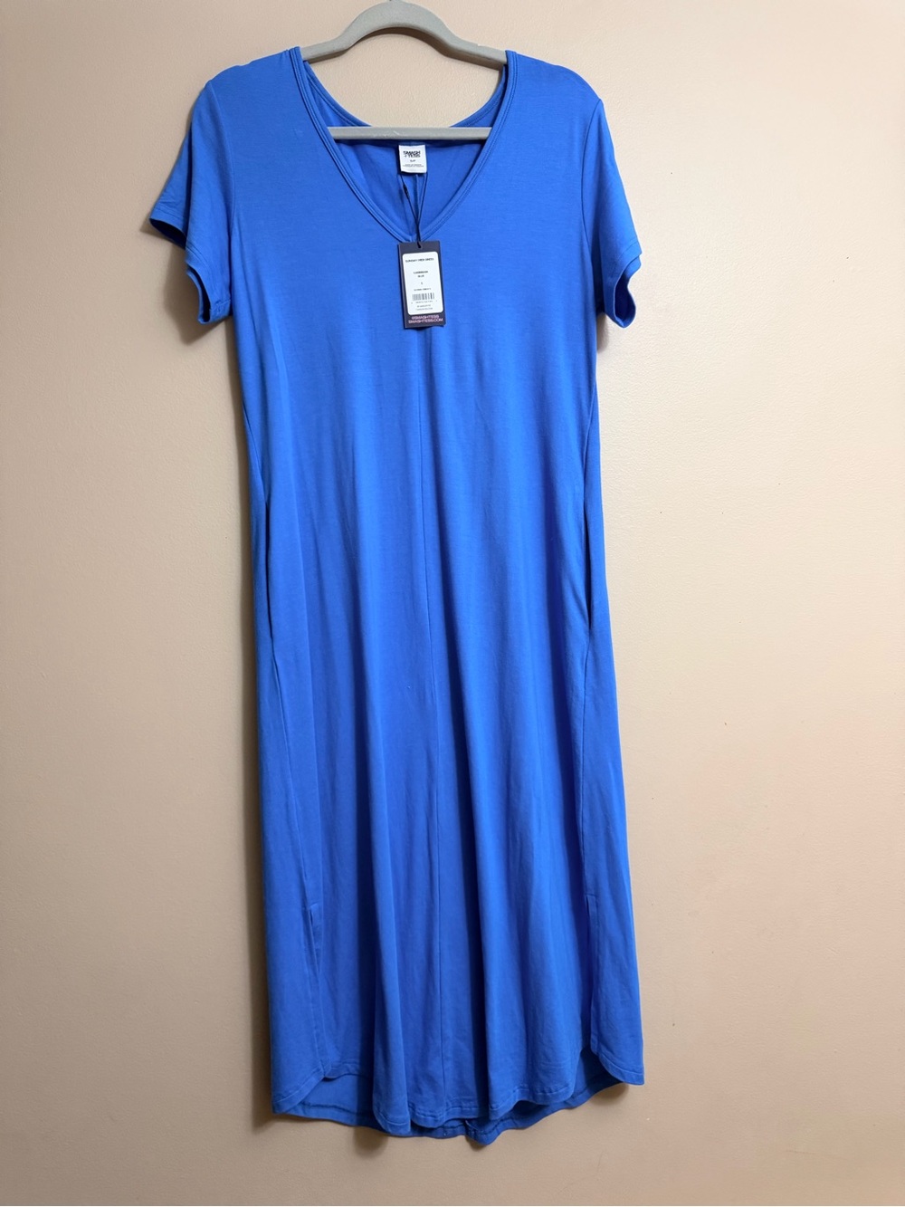 Smash + Tess V-Neck Short Sleeve Maxi Dress in Cobalt Blue